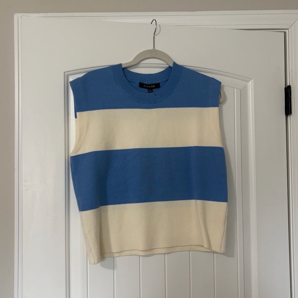 Blue and white stripe sweater